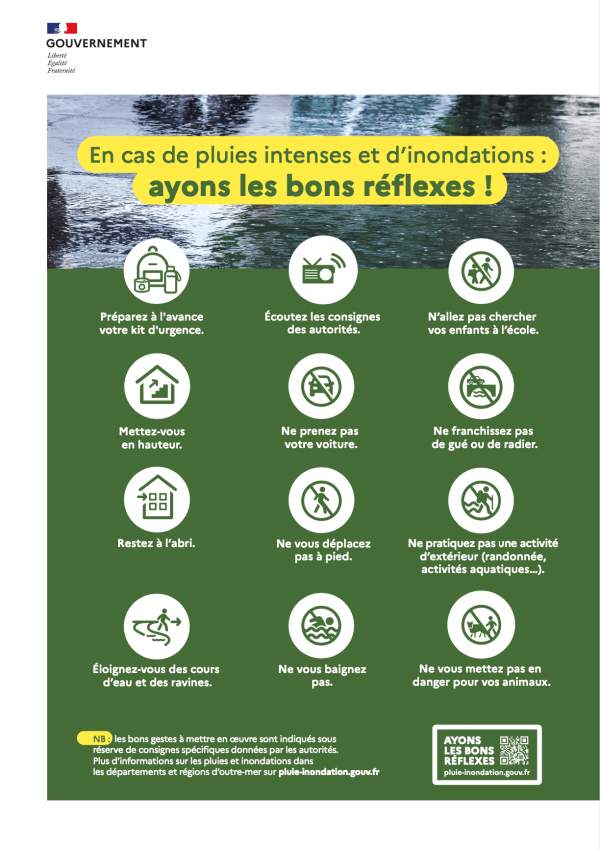 LA CAMPAGNE DE PRÉVENTION SUR LES PLUIES INTENSES ET LES INONDATIONS EN OUTRE-MER SE POURSUIT EN GUYANE ET À LA RÉUNION