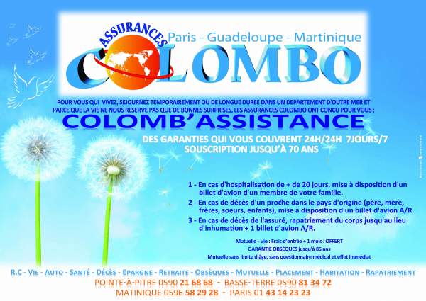 ASSURANCES COLOMBO/MARTINIQUE/GUADELOUPE/PARIS